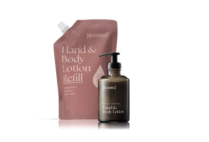 BUNDLE HAND & BODY LOTION + LOTION REFILL LEMONGRASS/ROSEMARY/CEDAR WOOD